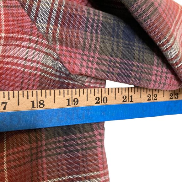 L.L. Bean Shirt Womens Small Gray Red Plaid Flannel Button Up Pocket - Picture 6 of 11